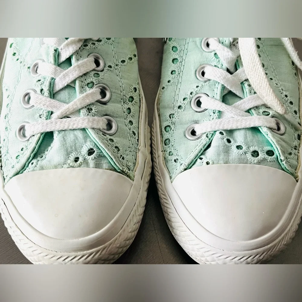 Converse All Star Chuck Taylor shoes Women’s 8 EU 39 Mint Green Sneakers Rare - Picture 8 of 14